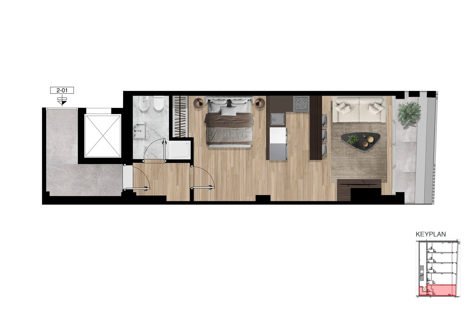 Planimetria dell’appartamento Zuccoli 6. Primo Piano 01