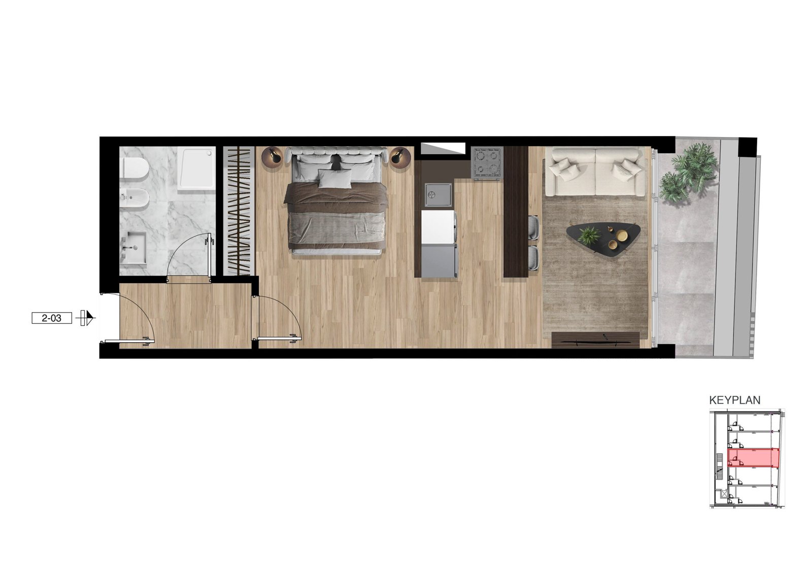 Planimetria dell’appartamento Zuccoli 6. Primo Piano 02